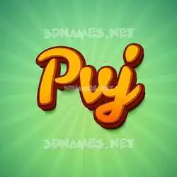 pvj in Green Rays style - 3D name wallpaper