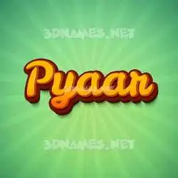 pyaar in Green Rays style - 3D name wallpaper