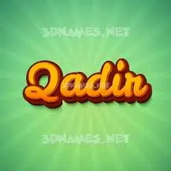qadir in Green Rays style - 3D name wallpaper
