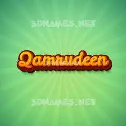 qamrudeen in Green Rays style - 3D name wallpaper