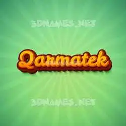qarmatek in Green Rays style - 3D name wallpaper