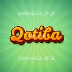 qotiba in Green Rays style - 3D name wallpaper