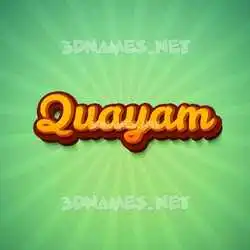 quayam in Green Rays style - 3D name wallpaper