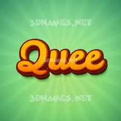 quee in Green Rays style - 3D name wallpaper