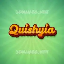 quishyia in Green Rays style - 3D name wallpaper