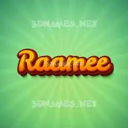 raamee in Green Rays style - 3D name wallpaper