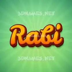 rabi in Green Rays style - 3D name wallpaper