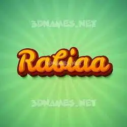 rabiaa in Green Rays style - 3D name wallpaper