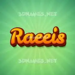 raeeis in Green Rays style - 3D name wallpaper