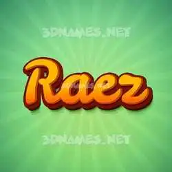 raez in Green Rays style - 3D name wallpaper