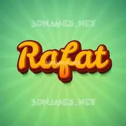 rafat in Green Rays style - 3D name wallpaper