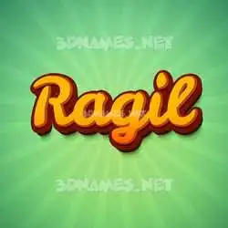 ragil in Green Rays style - 3D name wallpaper