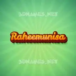 raheemunisa in Green Rays style - 3D name wallpaper