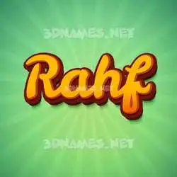 rahf in Green Rays style - 3D name wallpaper
