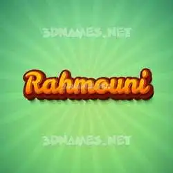 rahmouni in Green Rays style - 3D name wallpaper