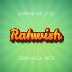 rahwish in Green Rays style - 3D name wallpaper