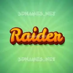 raider in Green Rays style - 3D name wallpaper