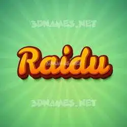 raidu in Green Rays style - 3D name wallpaper