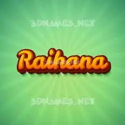 raihana in Green Rays style - 3D name wallpaper