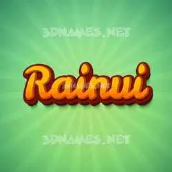 rainui in Green Rays style - 3D name wallpaper