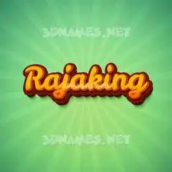 rajaking in Green Rays style - 3D name wallpaper