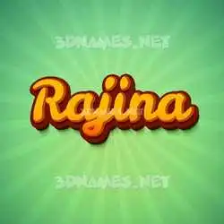 rajina in Green Rays style - 3D name wallpaper
