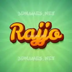 rajjo in Green Rays style - 3D name wallpaper