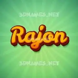 rajon in Green Rays style - 3D name wallpaper