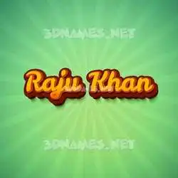 raju khan in Green Rays style - 3D name wallpaper