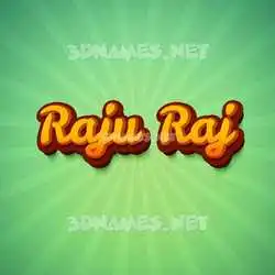 raju raj in Green Rays style - 3D name wallpaper