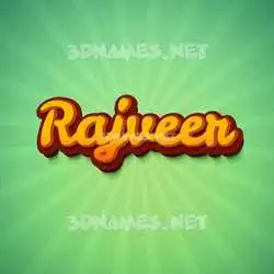 rajveer in Green Rays style - 3D name wallpaper