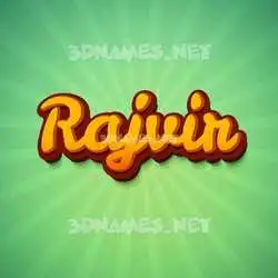 rajvir in Green Rays style - 3D name wallpaper