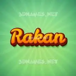 rakan in Green Rays style - 3D name wallpaper