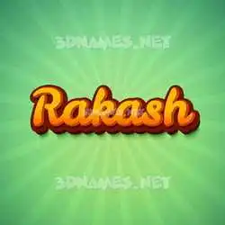 rakash in Green Rays style - 3D name wallpaper
