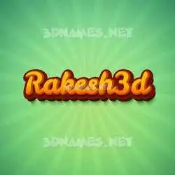 rakesh3d in Green Rays style - 3D name wallpaper