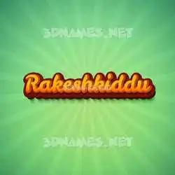 rakeshkiddu in Green Rays style - 3D name wallpaper