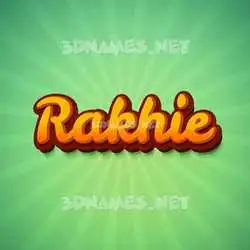 rakhie in Green Rays style - 3D name wallpaper