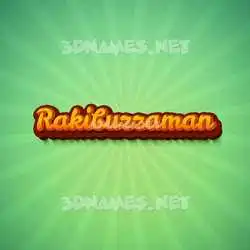 rakibuzzaman in Green Rays style - 3D name wallpaper