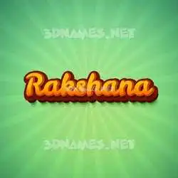rakshana in Green Rays style - 3D name wallpaper
