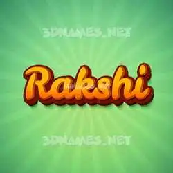 rakshi in Green Rays style - 3D name wallpaper