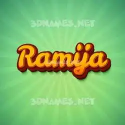 ramija in Green Rays style - 3D name wallpaper