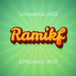 ramikf in Green Rays style - 3D name wallpaper