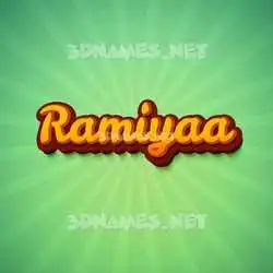 ramiyaa in Green Rays style - 3D name wallpaper