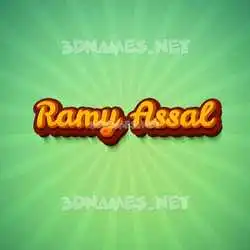ramy assal in Green Rays style - 3D name wallpaper