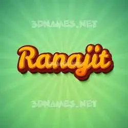 ranajit in Green Rays style - 3D name wallpaper