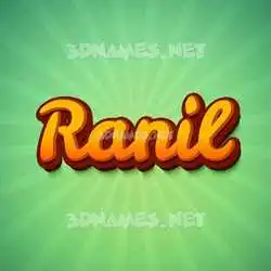 ranil in Green Rays style - 3D name wallpaper