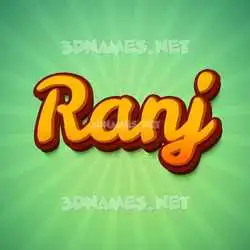ranj in Green Rays style - 3D name wallpaper