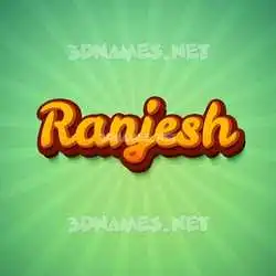ranjesh in Green Rays style - 3D name wallpaper