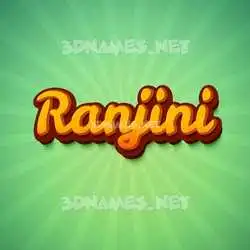 ranjini in Green Rays style - 3D name wallpaper