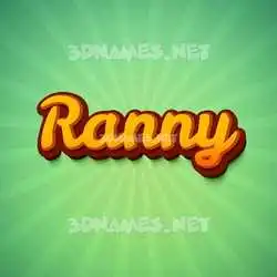 ranny in Green Rays style - 3D name wallpaper